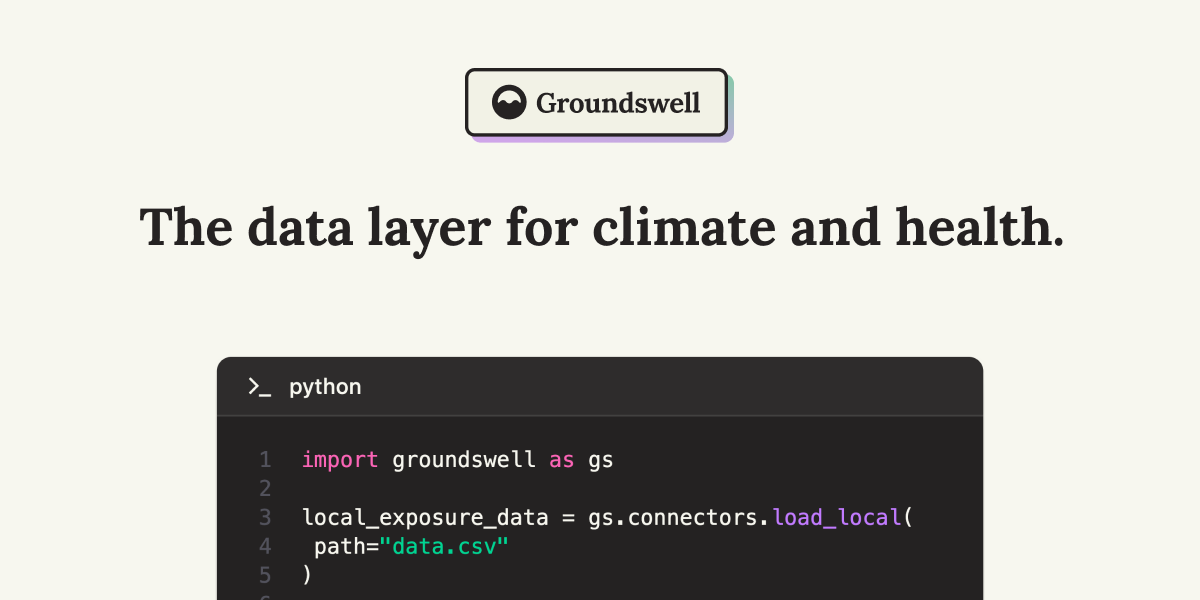 Groundswell: The data layer for climate and health